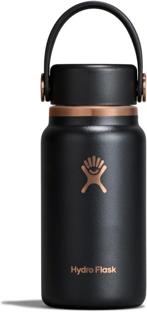 Hydro Flask Micro Bottle - Insulated Mini Leak Proof Flask for Purse or Pocket in 6.7 Oz Black Arc